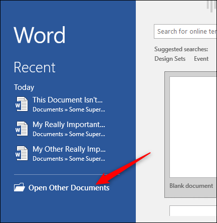 word for mac opens every recent document when i open it